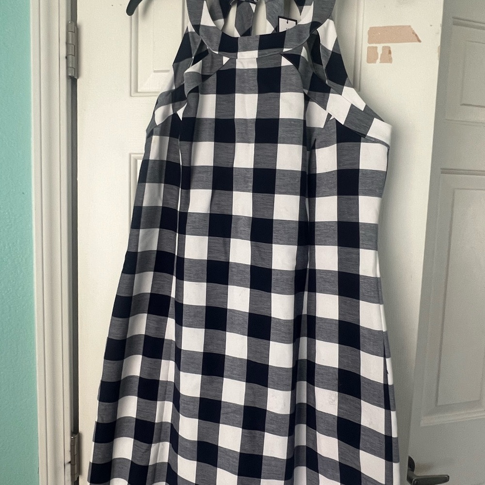 Crown & ivy navy/white halter dress size 16
